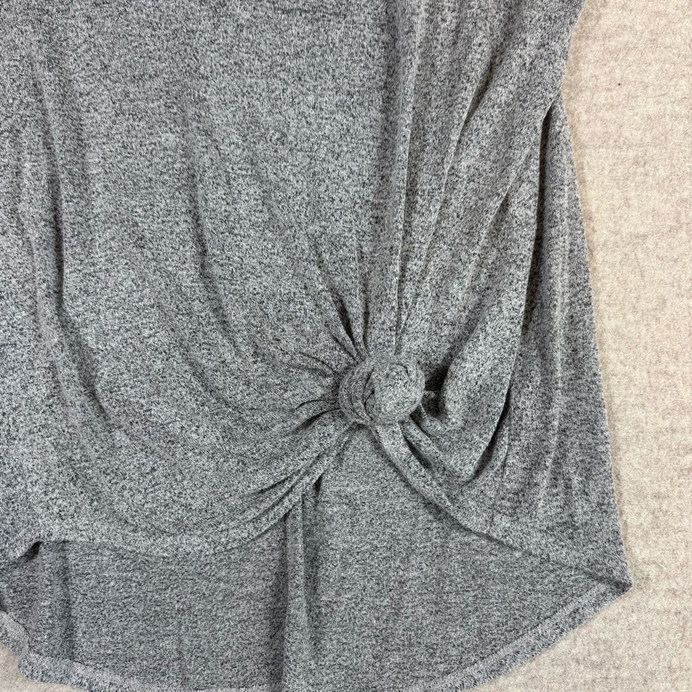 Old Navy Heather Gray Knot-Front Tank Top - Picture 2 of 4